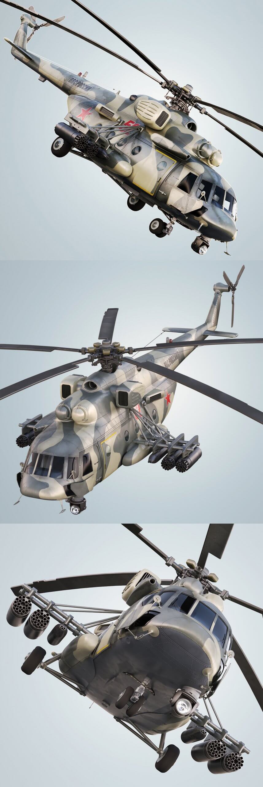Mi8-AMTSh直升机3D模型（OBJ,FBX,MAX）