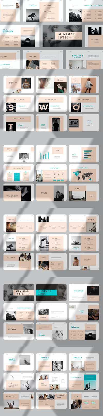 极简主义个人&企业介绍PPT模版 (PPTX)