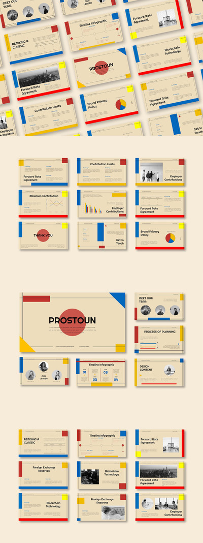 包豪斯风格商业计划书PPT模版 (PPTX)