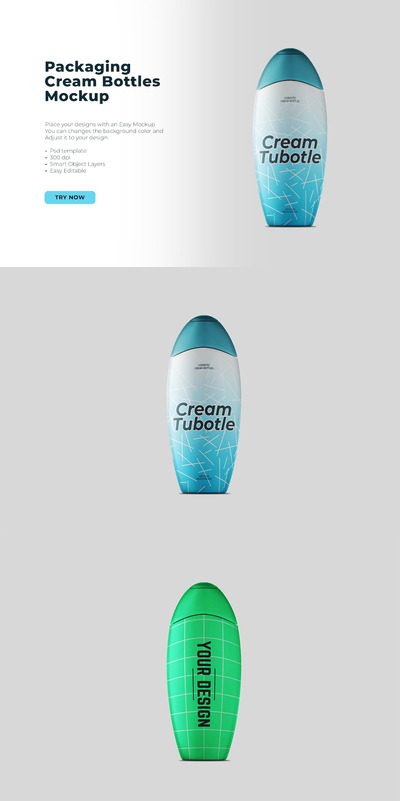 洗发水瓶包装设计样机 (PSD,PNG,PDF)