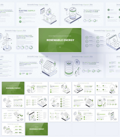 可再生能源信息图表 PPT模版 (PPTX,PDF)