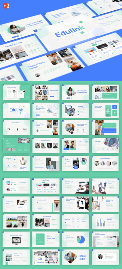 电子课程教育演示ppt模板 (PPTX)