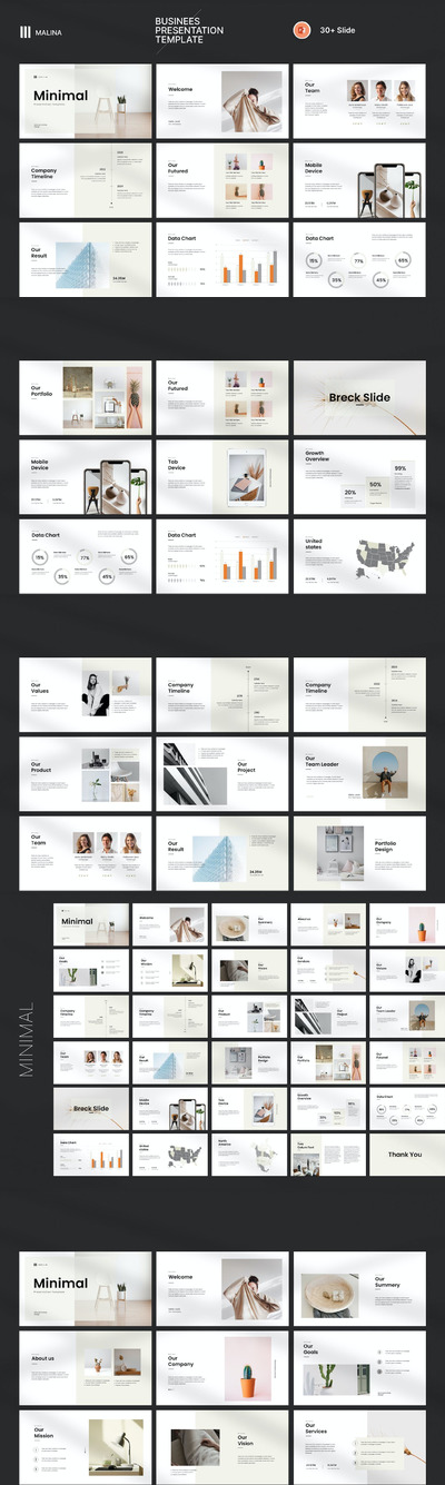 极简主义主义商业提案PPT模版 (PPTX)