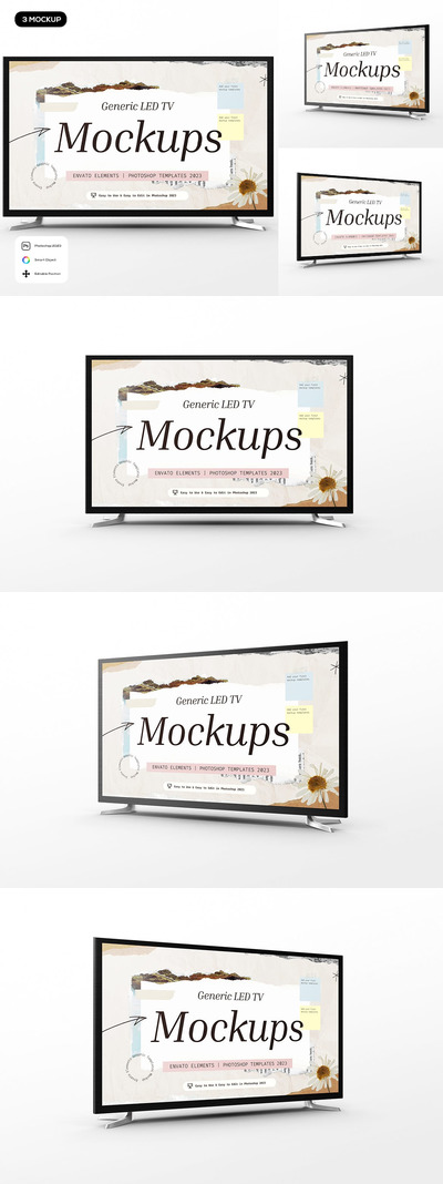 通用LED电视屏幕样机 (PSD)