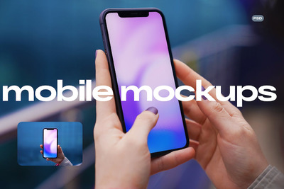 手持iphone手机特写样机模板 (PSD)