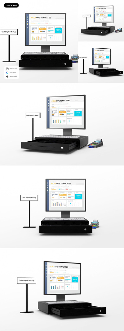 收银机屏幕展示样机 (PSD)