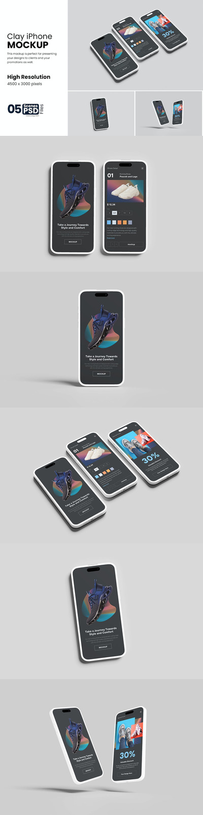 iPhone14 pro手机UI展示样机 (PSD)