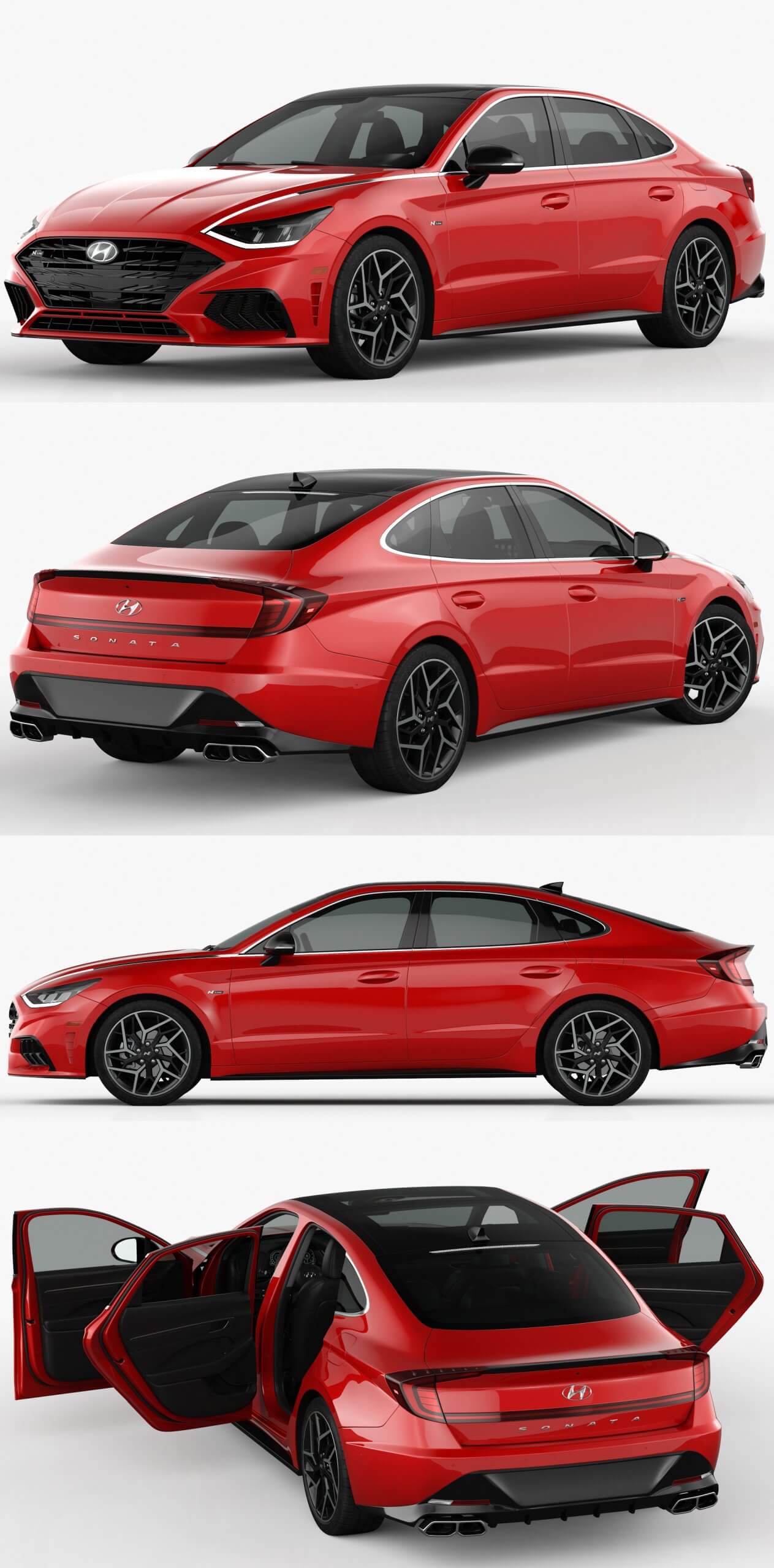 2021款现代Hyundai Sonata汽车3D模型（OBJ,FBX,MAX,C4D,LWO）