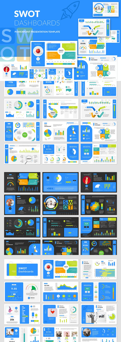 SWOT优劣势分析PPT模版 (PPTX)