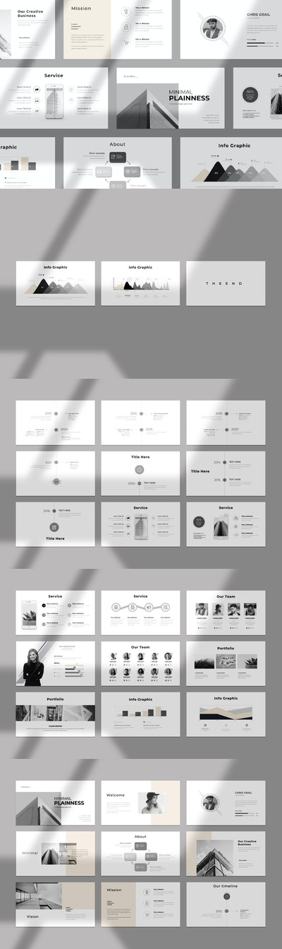 极简风格企业演示PPT模板 (PPTX)