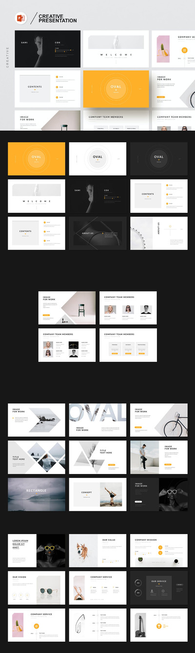 椭圆形创意演示文稿ppt模板 (PPTX)