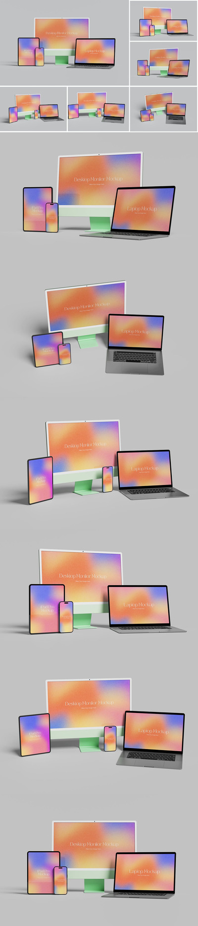 不同尺寸屏幕多设备样机 (PSD)