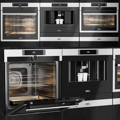AEG内置咖啡机 烤箱 微波炉3D模型（FBX,MAX）