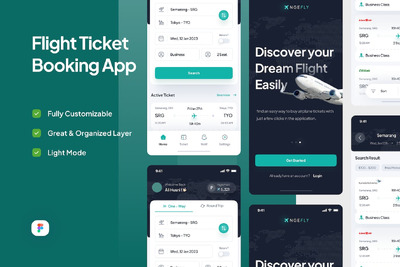 机票预订应用App UI Kit (FIG)