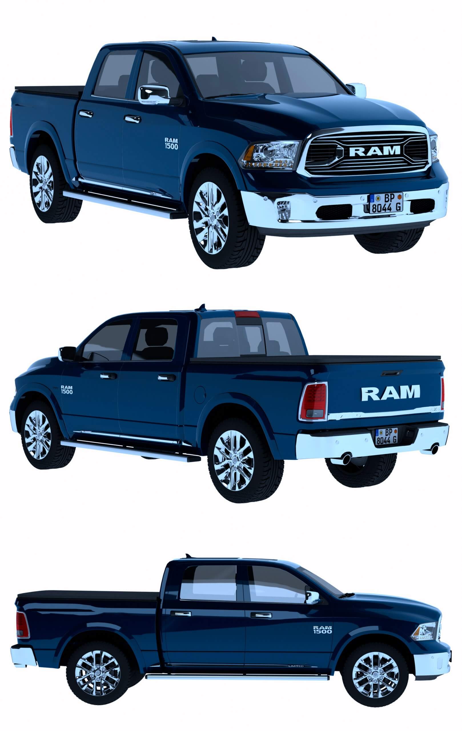Dodge Ram 1500皮卡车3D模型（OBJ,FBX,MAX）