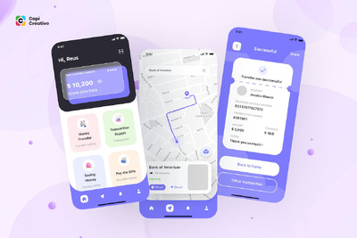 银行网银移动端UI概念APP UI KIT (FIG)
