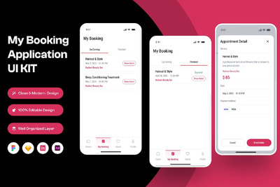 我的预订手机应用APP UI KIT (FIG,SKETCH,XD)