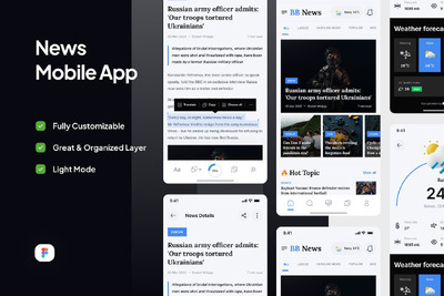 新闻手机应用APP UI KIT (FIG)