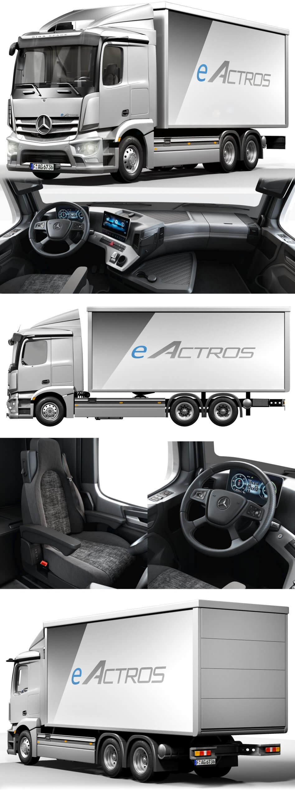 奔驰Mercedes Benz eACTROS电动卡车 货车3D模型（OBJ,FBX,MAX）