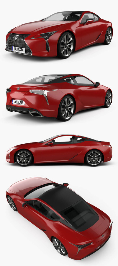 2020雷克萨斯Lexus LC 500汽车3D模型（OBJ,FBX,MAX）
