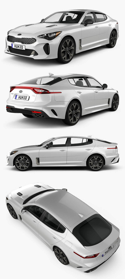 2020起亚Kia Stinger GT汽车3D模型（OBJ,FBX,MAX）