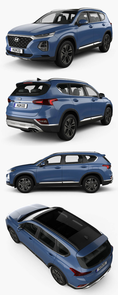 2021现代Hyundai Santa Fe (TM)汽车3D模型（OBJ,FBX,MAX）