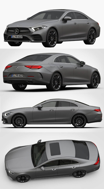 2019奔驰Mercedes CLS AMG汽车3D模型（OBJ,FBX,MAX）