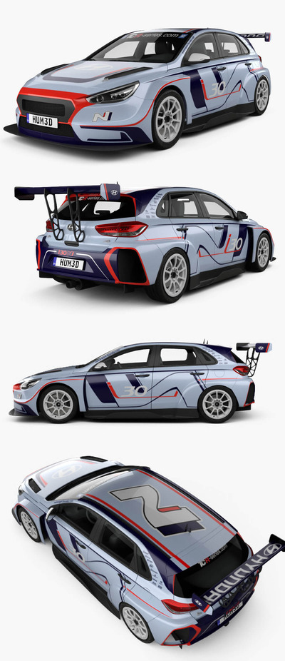 2020现代Hyundai i30 N TCR掀背车3D模型（OBJ,FBX,MAX）