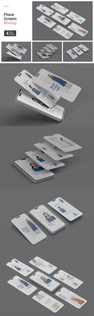 Phone Screen Mockup (PSD)