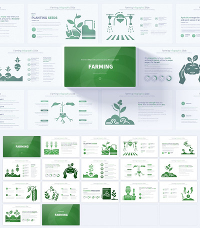农业信息图表幻灯片ppt模板 (PPTX,PDF)