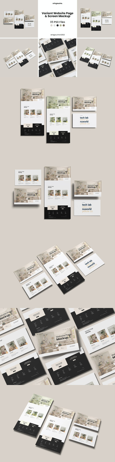 网站页面和屏幕模型样机 (PSD)