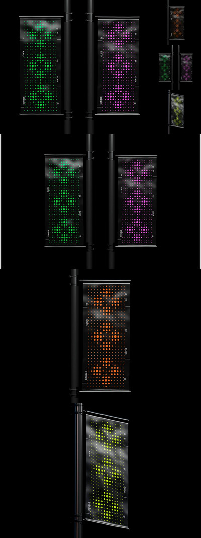 旗杆广告样机 (PSD)