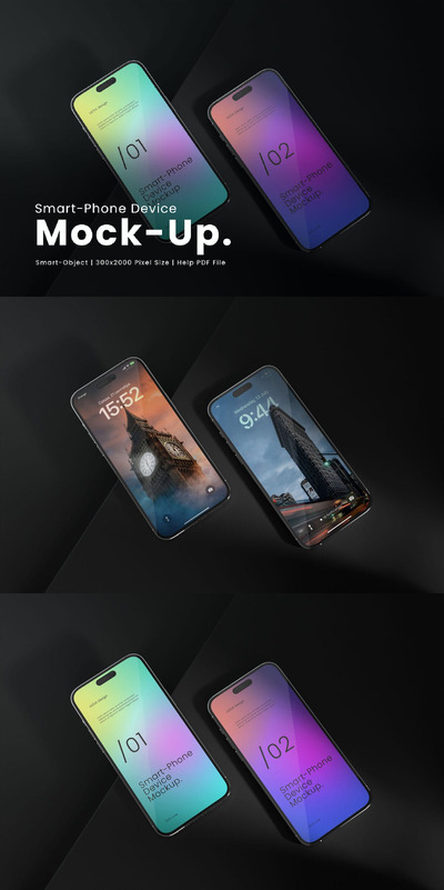 智能手机设备实物样机 (PSD)