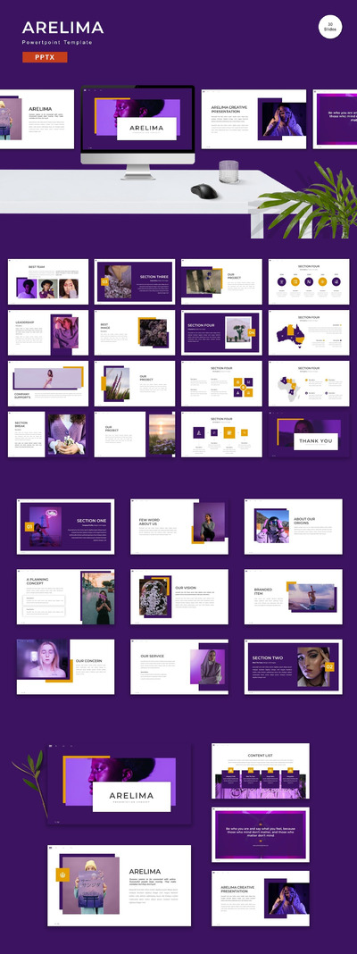 魅力紫色时尚与独特品味展现ppt模板 (PPTX)