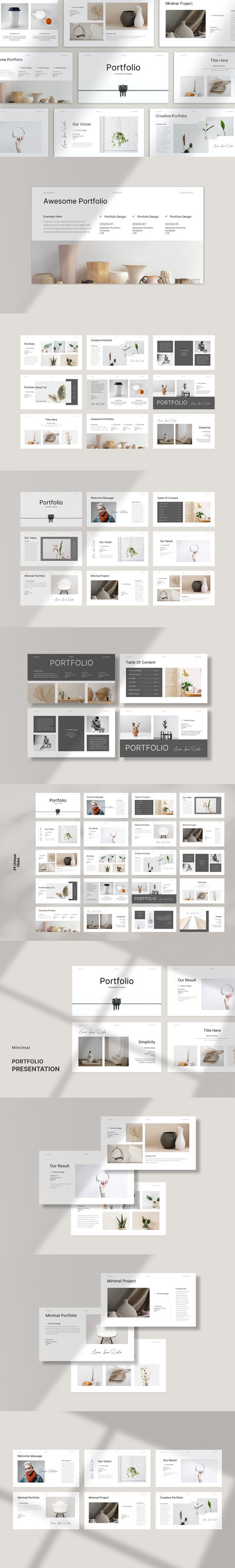 艺术创意作品集PPT模板 (PPTX)