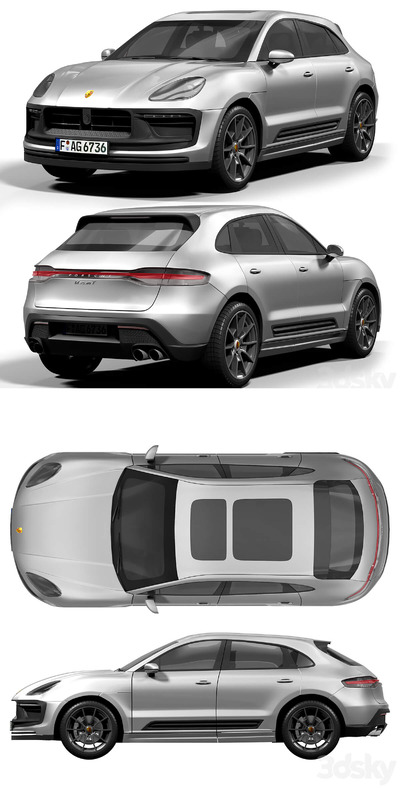 保时捷Porsche Macan T SUV汽车3D模型（OBJ,FBX,MAX）