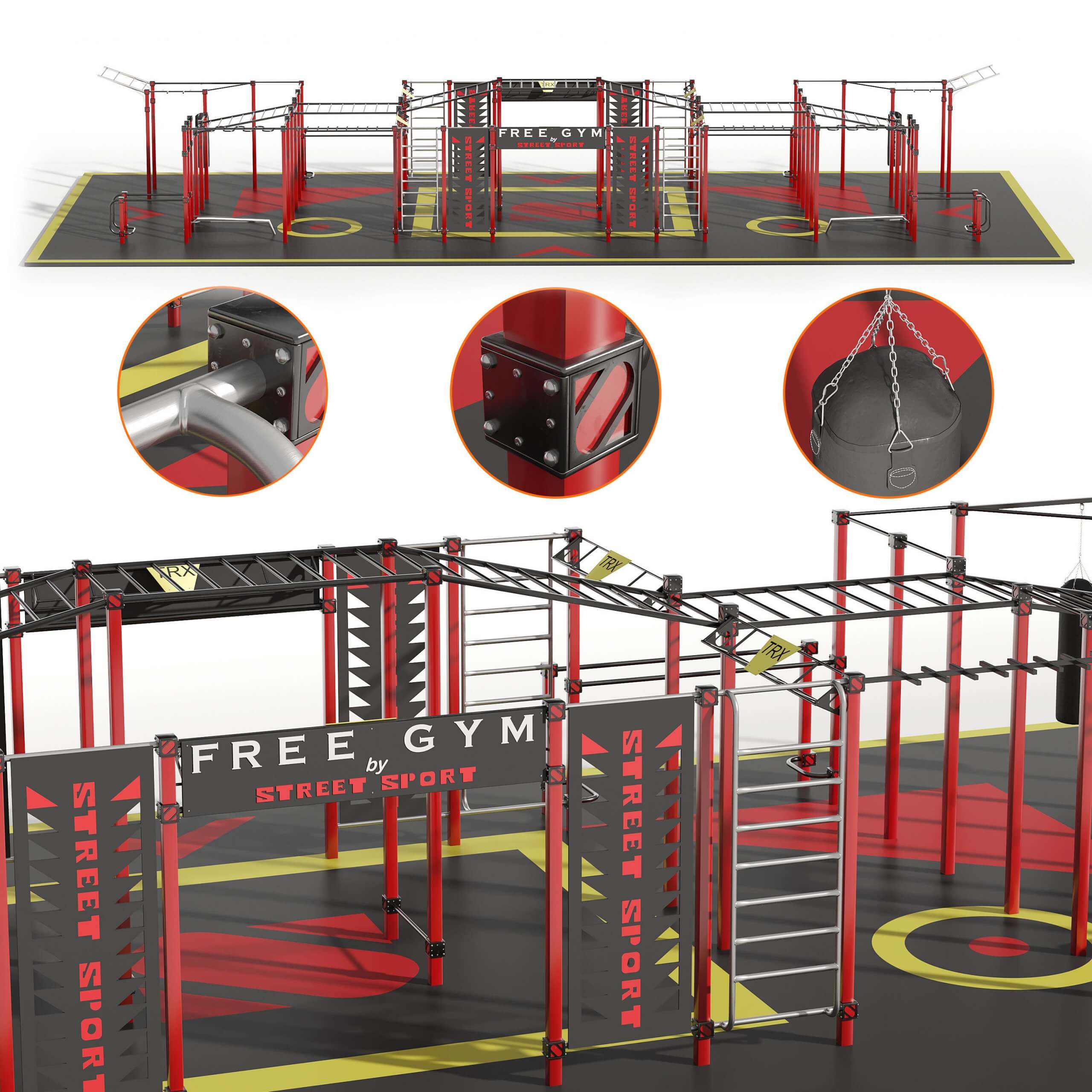 SFG街边户外健身器材3D模型（FBX,MAX）