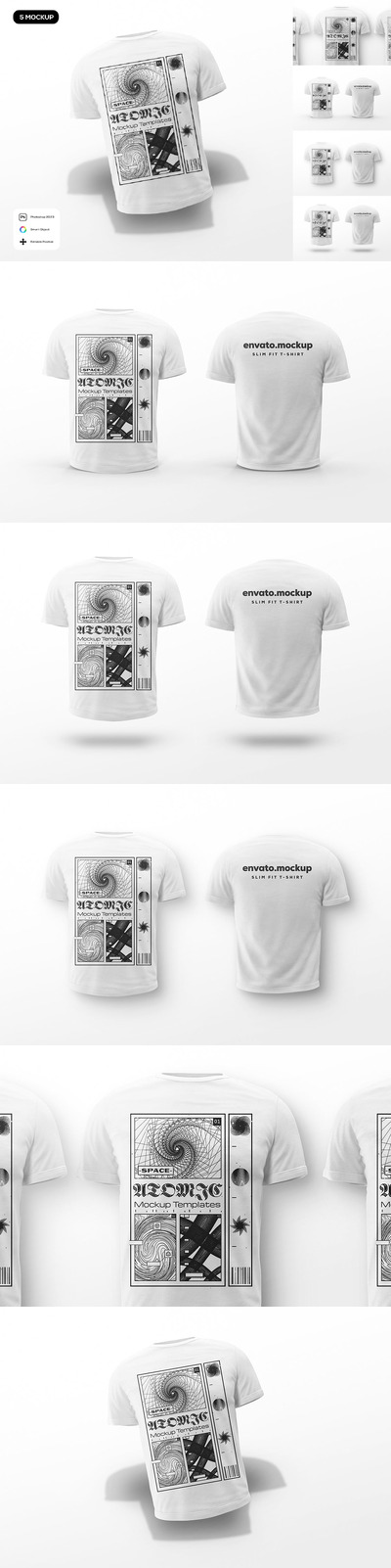 修身T恤实物模型样机 (PSD)