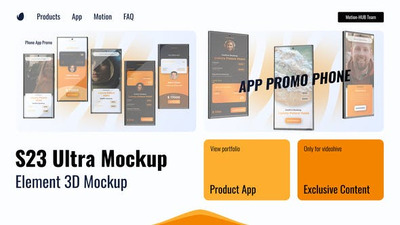 曲屏手机App应用程序推广展示样机视频AE模板 (aep)