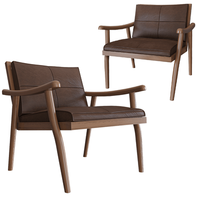 Vibieffe 1000 Fast木质结构皮革软垫扶手椅3D模型（OBJ,FBX,MAX）