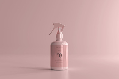 消毒水喷雾瓶外观包装设计样机[psd]