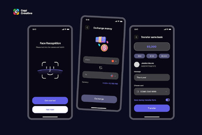 理财银行暗模式应用APP UI KIT (FIG)
