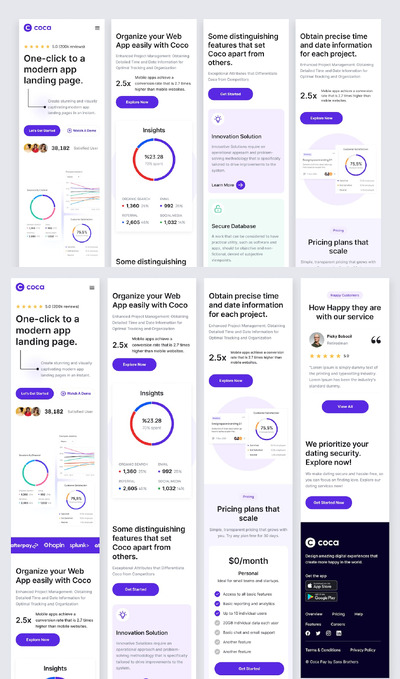 基础应用程序着陆页响应式网页 (FIG)
