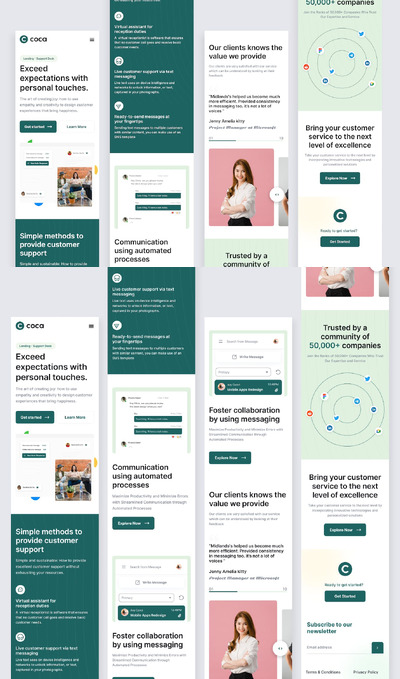 服务支持台着陆页响应式网页 (FIG)