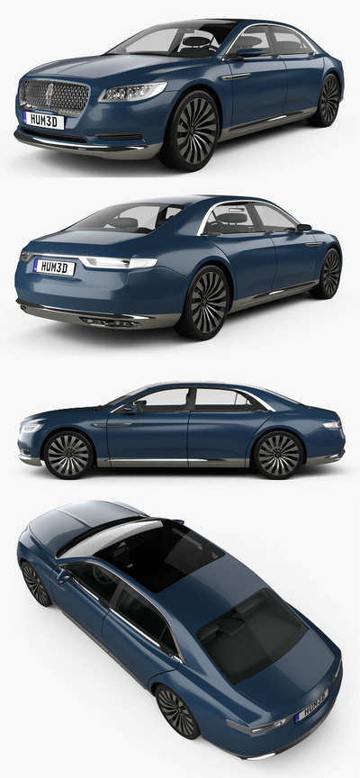 2017林肯Lincoln Continental概念汽车3D模型（OBJ,FBX,MAX）