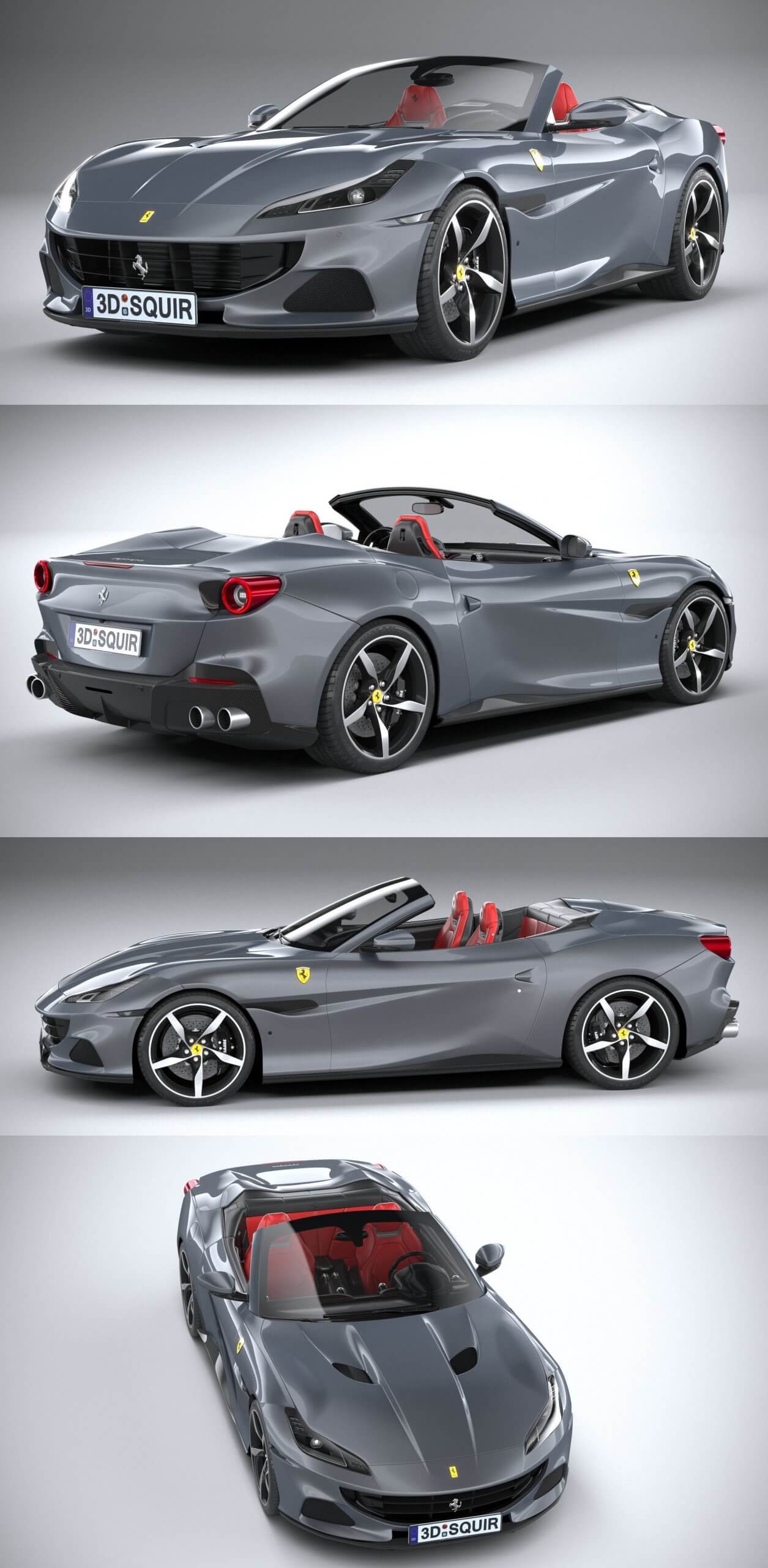 2021法拉利Ferrari Portofino M敞篷跑车3D模型（OBJ,FBX,MAX）