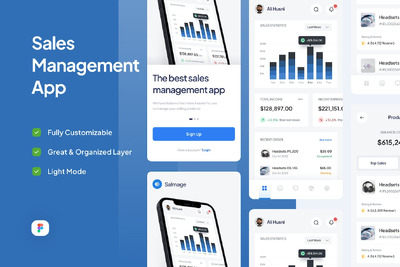 销售管理手机应用APP UI KIT (FIG)