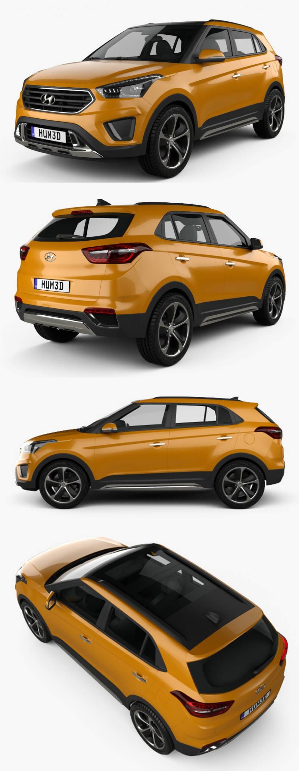 2014现代Hyundai ix25汽车3D模型（OBJ,FBX,MAX）