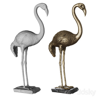 青铜苍鹭雕塑3D模型（FBX,MAX）