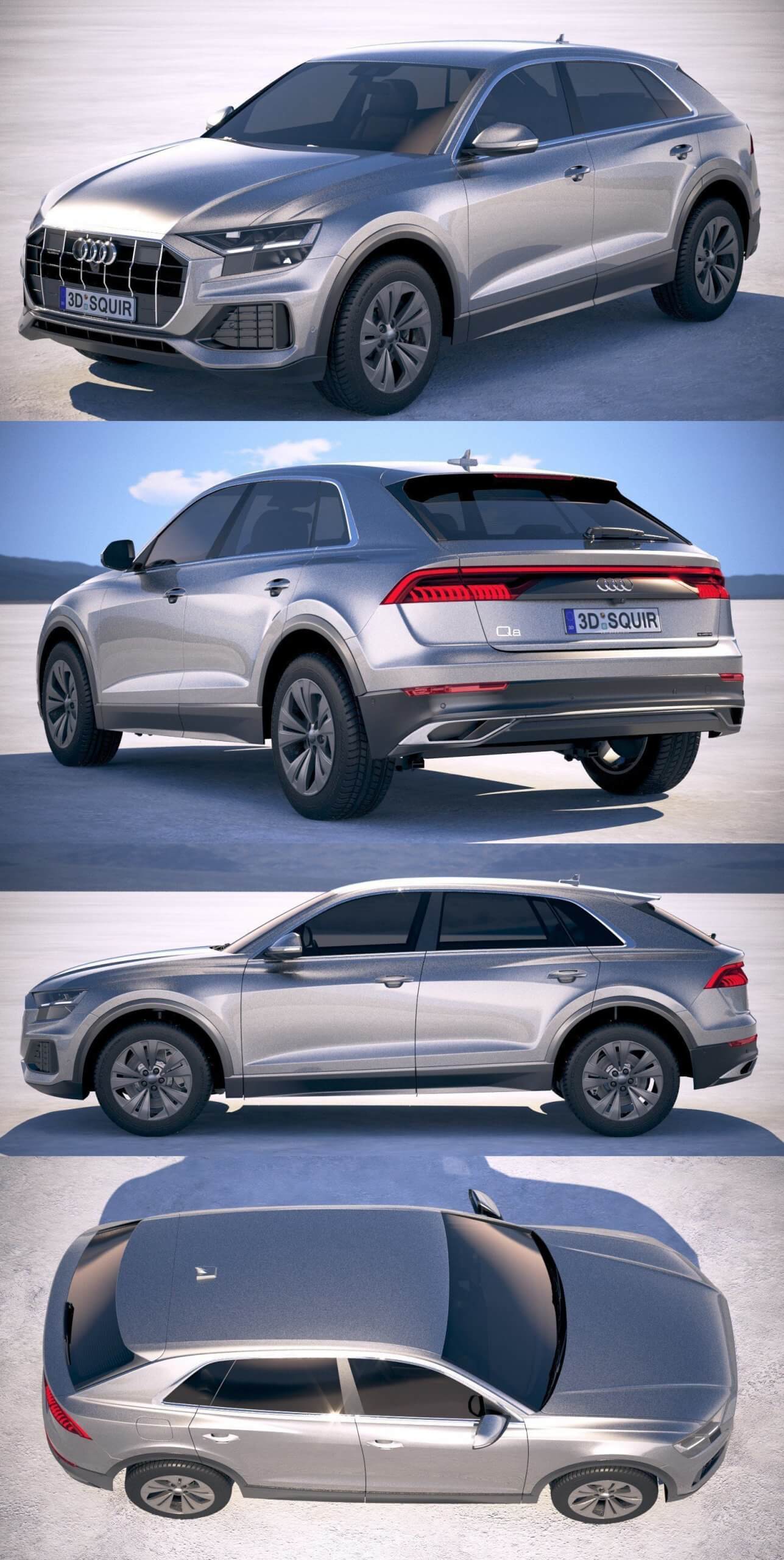 2019奥迪Audi Q8 Regular汽车3D模型（OBJ,FBX,MAX）